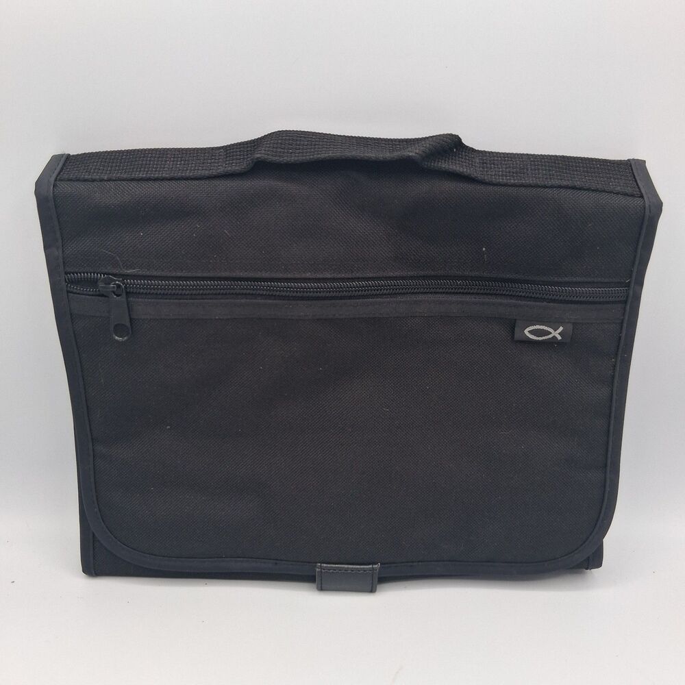 Inspirio Large Bible Organizer Carry Case Black Christian Study Cover Bag...